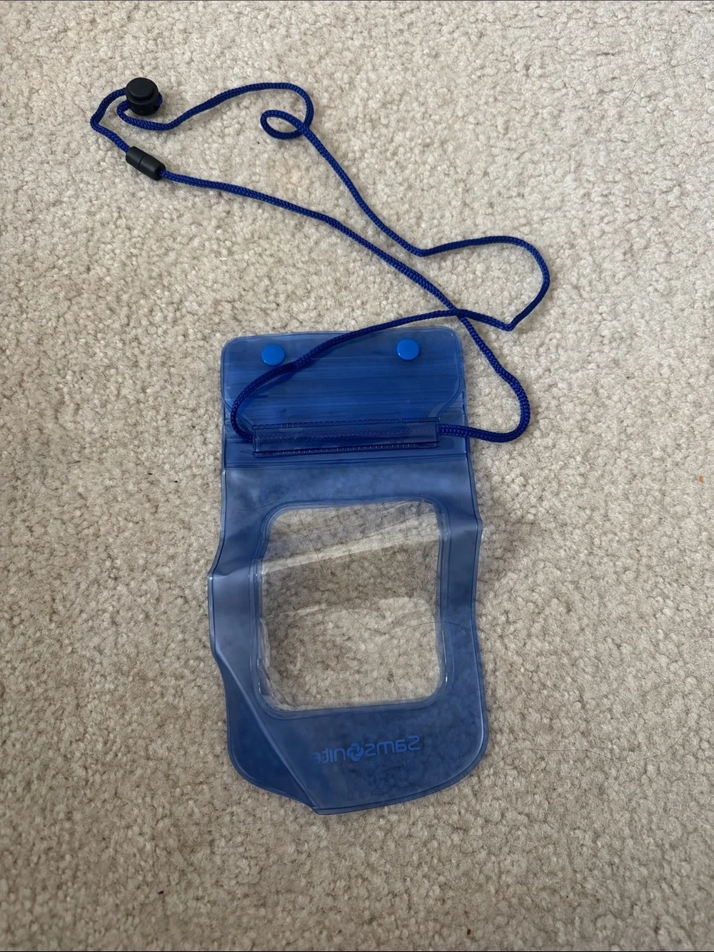 Samsonite Royal Blue Waterproof Phone Pouch with Neck Cord